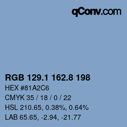 Farbcode: RGB 129.1 162.8 198 | qconv.com