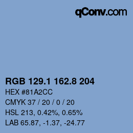 Color code: RGB 129.1 162.8 204 | qconv.com