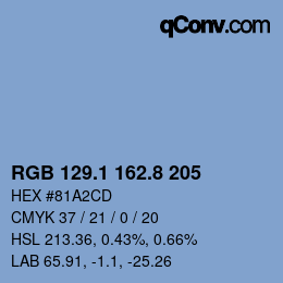 カラーコード: RGB 129.1 162.8 205 | qconv.com