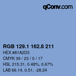 Farbcode: RGB 129.1 162.8 211 | qconv.com