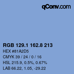 Code couleur: RGB 129.1 162.8 213 | qconv.com