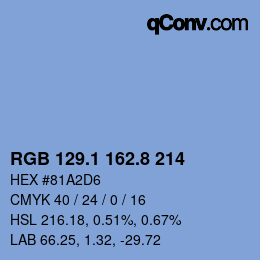 Color code: RGB 129.1 162.8 214 | qconv.com