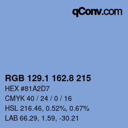 Color code: RGB 129.1 162.8 215 | qconv.com