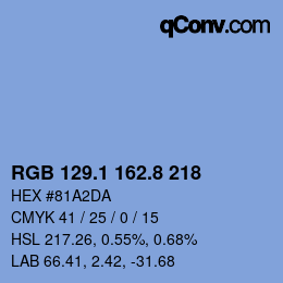 Farbcode: RGB 129.1 162.8 218 | qconv.com