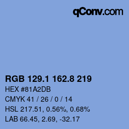 Color code: RGB 129.1 162.8 219 | qconv.com