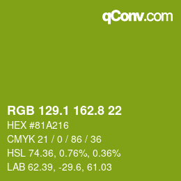 カラーコード: RGB 129.1 162.8 22 | qconv.com