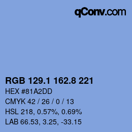 Color code: RGB 129.1 162.8 221 | qconv.com