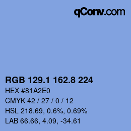 Color code: RGB 129.1 162.8 224 | qconv.com