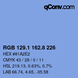Color code: RGB 129.1 162.8 226 | qconv.com