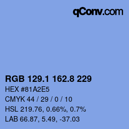 カラーコード: RGB 129.1 162.8 229 | qconv.com