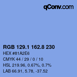 Color code: RGB 129.1 162.8 230 | qconv.com