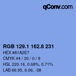 カラーコード: RGB 129.1 162.8 231 | qconv.com