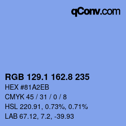 Color code: RGB 129.1 162.8 235 | qconv.com