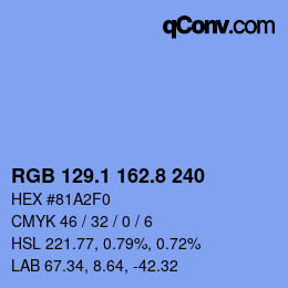 Color code: RGB 129.1 162.8 240 | qconv.com