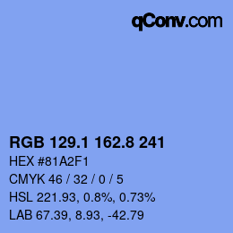 Código de color: RGB 129.1 162.8 241 | qconv.com