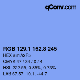 Color code: RGB 129.1 162.8 245 | qconv.com