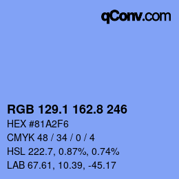 Color code: RGB 129.1 162.8 246 | qconv.com