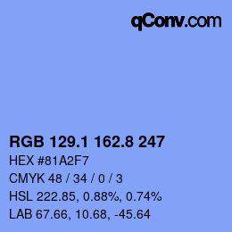 Color code: RGB 129.1 162.8 247 | qconv.com