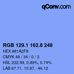 Color code: RGB 129.1 162.8 248 | qconv.com