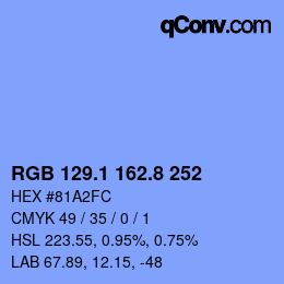 Color code: RGB 129.1 162.8 252 | qconv.com