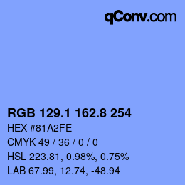 Color code: RGB 129.1 162.8 254 | qconv.com