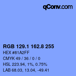Farbcode: RGB 129.1 162.8 255 | qconv.com