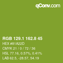 カラーコード: RGB 129.1 162.8 45 | qconv.com
