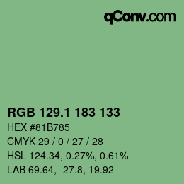 カラーコード: RGB 129.1 183 133 | qconv.com