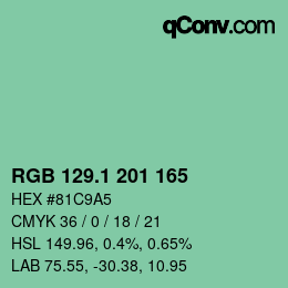 カラーコード: RGB 129.1 201 165 | qconv.com