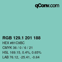 Color code: RGB 129.1 201 188 | qconv.com