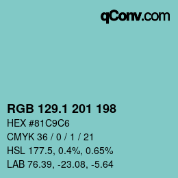 Color code: RGB 129.1 201 198 | qconv.com