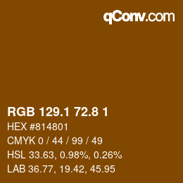 Color code: RGB 129.1 72.8 1 | qconv.com
