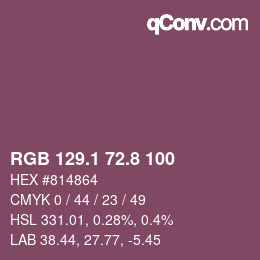 カラーコード: RGB 129.1 72.8 100 | qconv.com