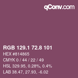 Color code: RGB 129.1 72.8 101 | qconv.com