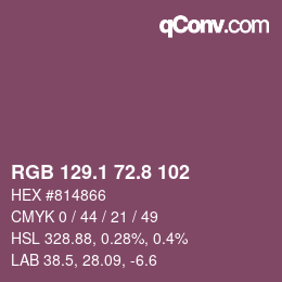Farbcode: RGB 129.1 72.8 102 | qconv.com