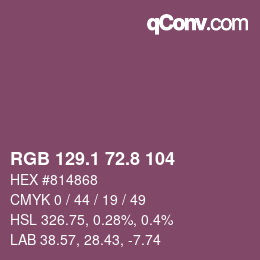 カラーコード: RGB 129.1 72.8 104 | qconv.com