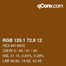 Color code: RGB 129.1 72.8 12 | qconv.com