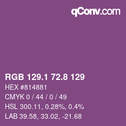 カラーコード: RGB 129.1 72.8 129 | qconv.com