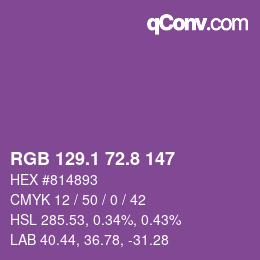 カラーコード: RGB 129.1 72.8 147 | qconv.com