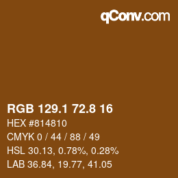 Color code: RGB 129.1 72.8 16 | qconv.com