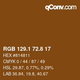 Color code: RGB 129.1 72.8 17 | qconv.com