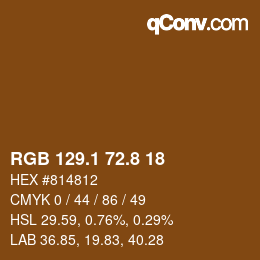 Color code: RGB 129.1 72.8 18 | qconv.com