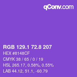 カラーコード: RGB 129.1 72.8 207 | qconv.com