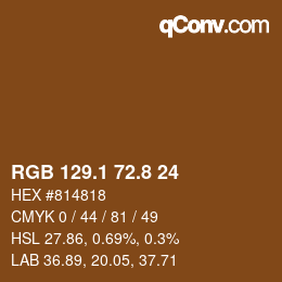 Farbcode: RGB 129.1 72.8 24 | qconv.com