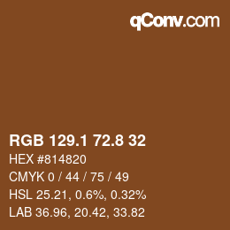 Color code: RGB 129.1 72.8 32 | qconv.com