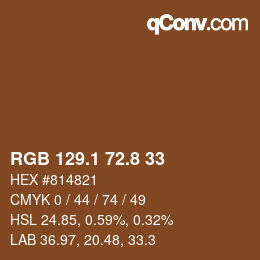 Color code: RGB 129.1 72.8 33 | qconv.com