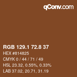 Farbcode: RGB 129.1 72.8 37 | qconv.com