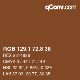 Color code: RGB 129.1 72.8 38 | qconv.com