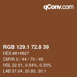Color code: RGB 129.1 72.8 39 | qconv.com