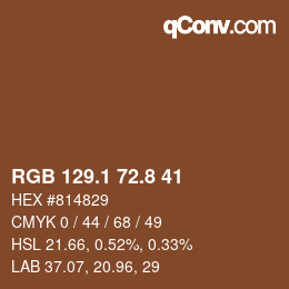 Color code: RGB 129.1 72.8 41 | qconv.com
